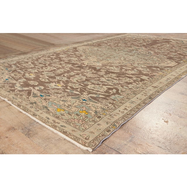 Camel Antique Persian Bakhtiari Rug, 06'05 X 10'11 For Sale - Image 8 of 10