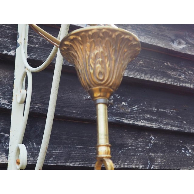 Gold Empire Style Bronze Chandelier with Green Lacquered Bowl, 1950s For Sale - Image 8 of 18