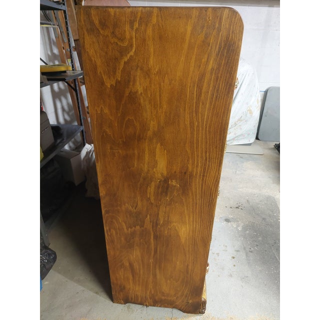 1940's Vintage Waterfall Dresser Tallboy Refurbished For Sale - Image 11 of 16