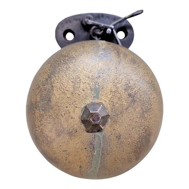 Antique 1800s Cast Iron Pull Bell — Victorian Fire, Boxing, or Trolley Bell (3.75") For Sale
