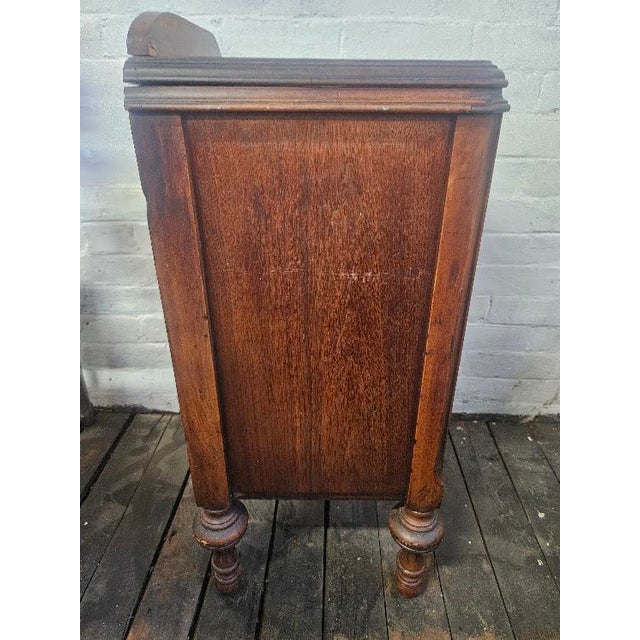 Antique Early 20th Century Burl Mahogany Bedside Table / Nightstand For Sale - Image 12 of 12