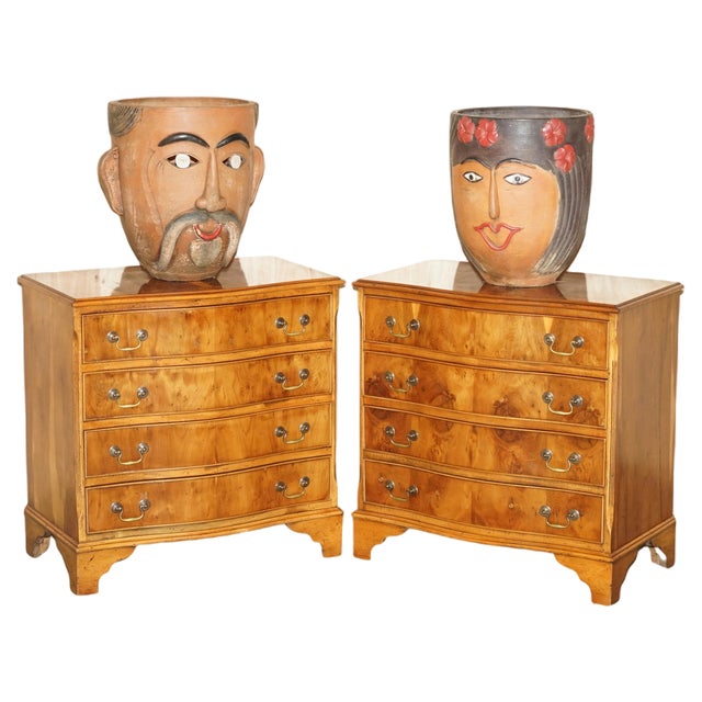 Vintage Mexican Folk Art Terracotta Pots, 1960s, Set of 2 For Sale