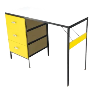 Yellow & Black Steel Frame Desk Model 4111 by George Nelson Herman Miller