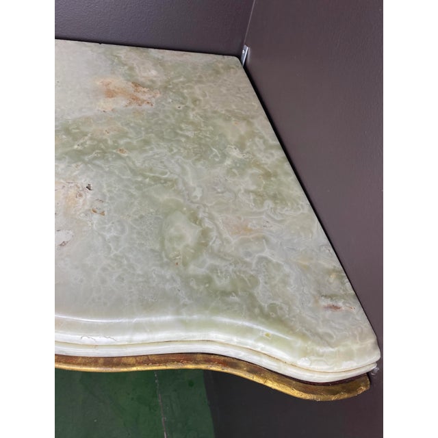Stone Carved Gilt Corner Console With Marble Top For Sale - Image 7 of 13