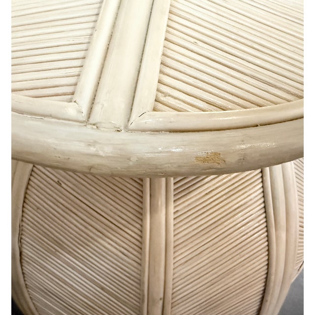 Pencil Reed Rattan Bell Flower Dining Table From 80's For Sale - Image 14 of 14