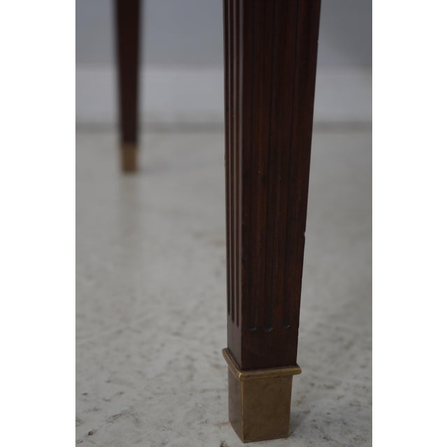 Brown Scarborough House Leather Top Crotch Mahogany Games Table For Sale - Image 8 of 18