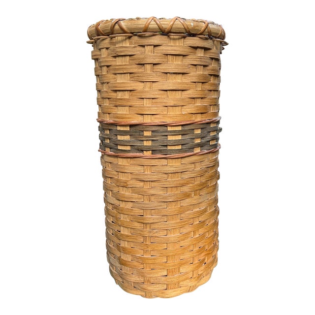 1970s Vintage Wicker Umbrella Stand Chairish