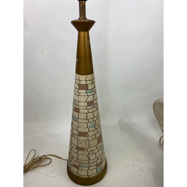 Mid-Century Modern Mosaic Tile Table Lamp For Sale - Image 12 of 13