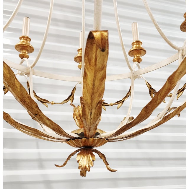 Gold Large Neoclassical Style Giltwood & Metal Cha For Sale - Image 8 of 12