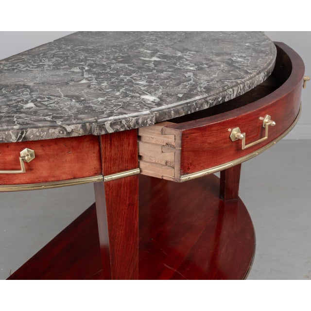 19th Century Louis XVI Style French Demilune Console Table For Sale - Image 9 of 11