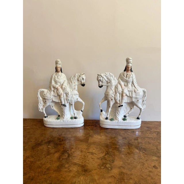 Ceramic Large Antique Victorian Staffordshire Figures, 1880, Set of 2 For Sale - Image 7 of 7