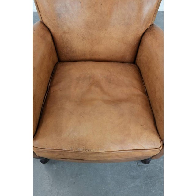 Vintage Sheepskin Leather Chair For Sale - Image 6 of 16