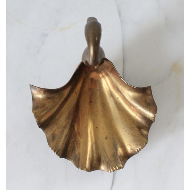 Brass Vintage Footed Brass Swan Soap or Trinket Dish For Sale - Image 8 of 11