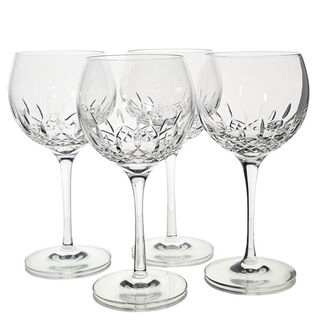 Late 20th Century Late 20th Century Waterford Crystal Lismore Essence Balloon Wine Glasses - Set of 4 For Sale - Image 5 of 16