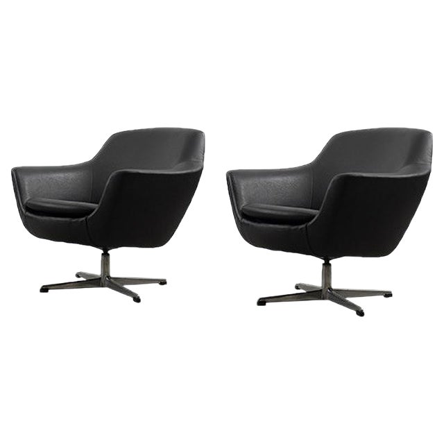 Set of Scandinavian Vintage Swivel Chairs, 1970s For Sale