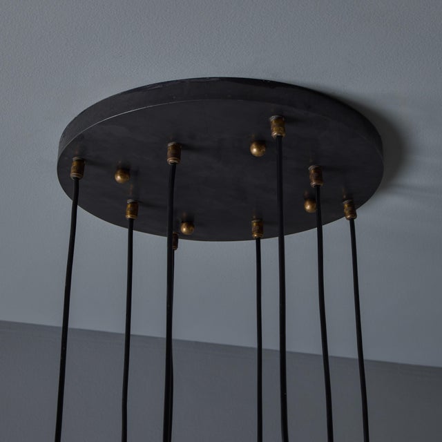 1950s Italian 8-Glass Cascading Chandelier Attributed to Arredoluce For Sale - Image 16 of 17