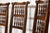 19th Century Farmhouse English Oak Harlequin Rush Spindle Back Dining Chairs, 1880, Set of 6 For Sale - Image 9 of 13