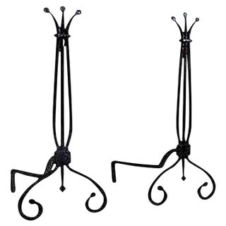 Andirons - Early American Design - A Pair For Sale