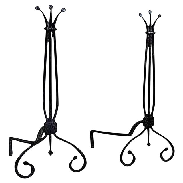 Andirons - Early American Design - A Pair For Sale