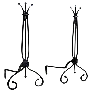 Andirons - Early American Design - A Pair