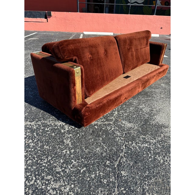 Wood Vintage 1970’s Faux Fur Sofa For Sale - Image 7 of 11