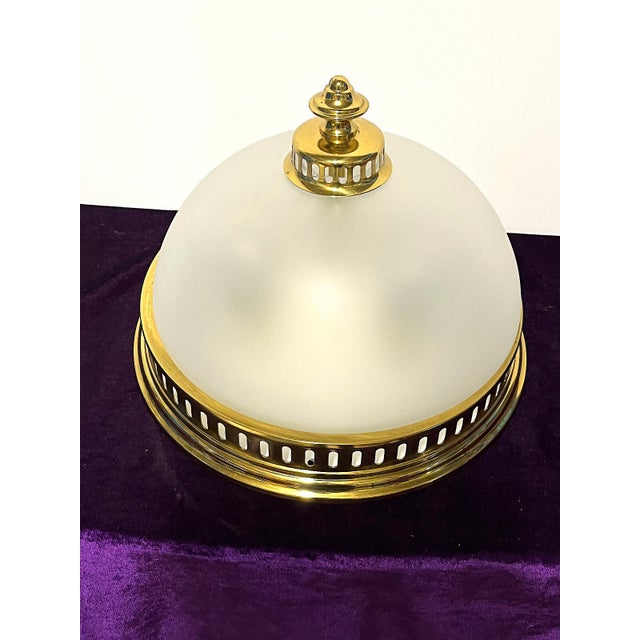 Mid-Century Modern Brass and Glass 3-Light Ceiling Lamp from Schröder, 1960s For Sale - Image 3 of 9