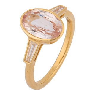 Gia 2.74 Carat No Heat Sapphire Diamond 18k Gold Engagement Ring, Size 6 For Sale