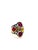 Art Deco Bochic “Orient” Vintage Ruby & Diamond Cluster Ring 18K Gold & Silver For Sale - Image 3 of 9