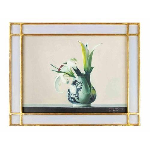 Early 21st Century Zhang Wei Guang, Flowers in the Vase, Oil Painting, 2011 For Sale - Image 5 of 5
