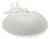 Large White Ceramic Seashell Catchall with Bird Decoration, 1960 For Sale
