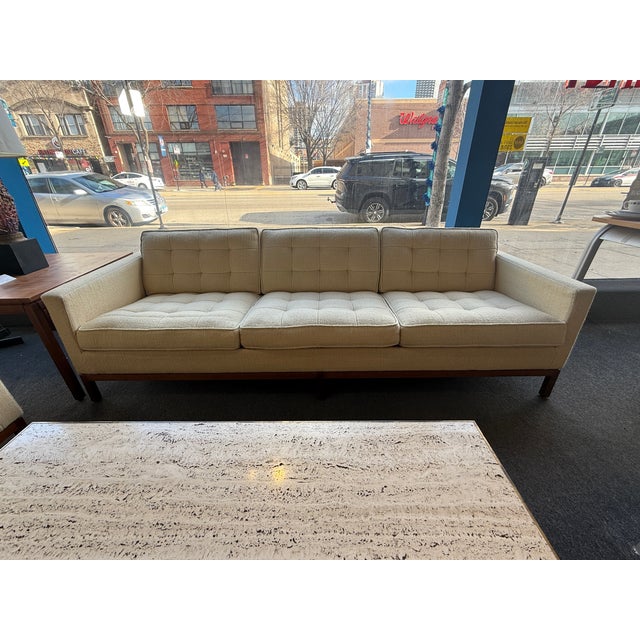 Mid-Century Modern Florence Knoll for Knoll International Walnut Framed Sofa C1960s For Sale - Image 3 of 14