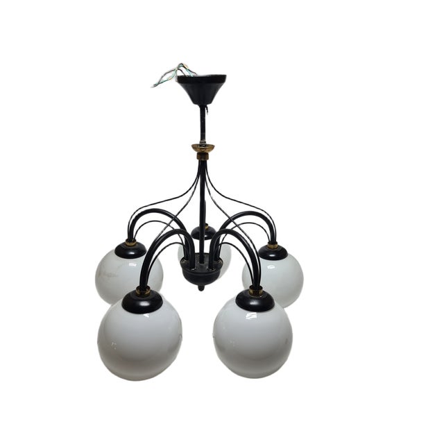 Vintage Art Nouveau Chandelier, Poland, 1970s For Sale - Image 4 of 15