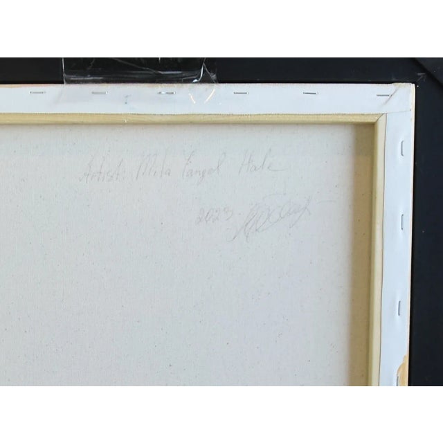 Dreamy Floral Lady Portrait Oil Painting W/ Antiqued Gold Wood Frame For Sale In Los Angeles - Image 6 of 9