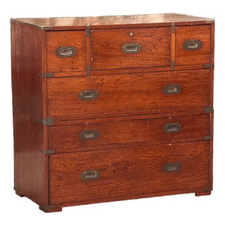 Two Part English Campaign Chest , 19th Century For Sale