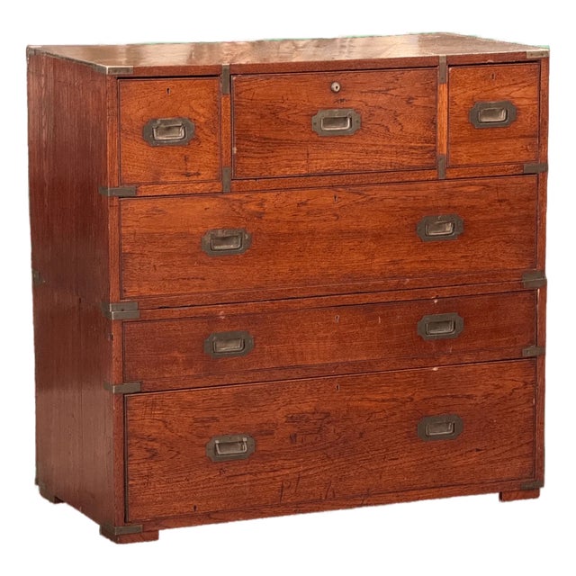 Two Part English Campaign Chest , 19th Century For Sale
