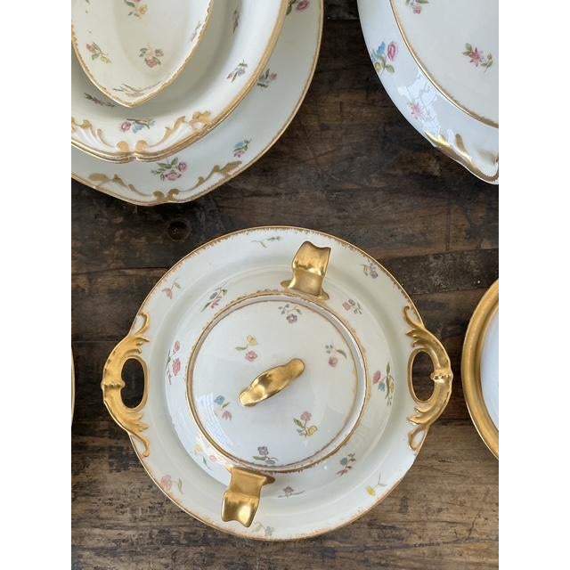 Vintage Regency Limoges China Floral Serving Pieces - Set of 12 For Sale - Image 9 of 13