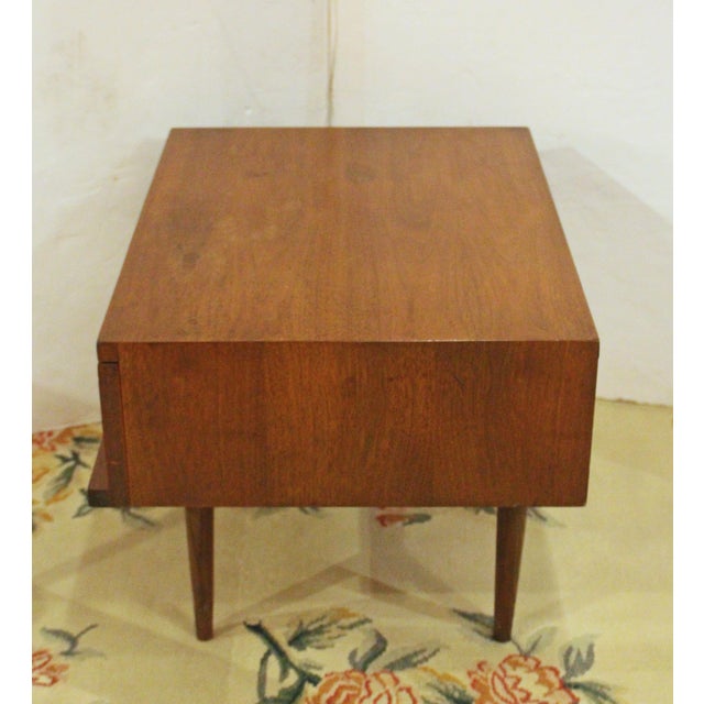 1962 Mel Smilow Walnut & Oak Side Table With Drawer For Sale In Raleigh - Image 6 of 7