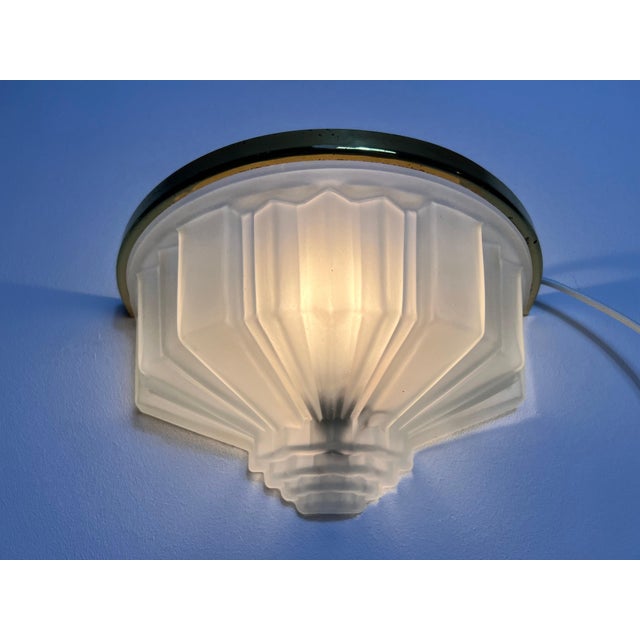 Pair of French Brass and Aluminium Art Deco Sconces, France, 1940s For Sale - Image 4 of 12