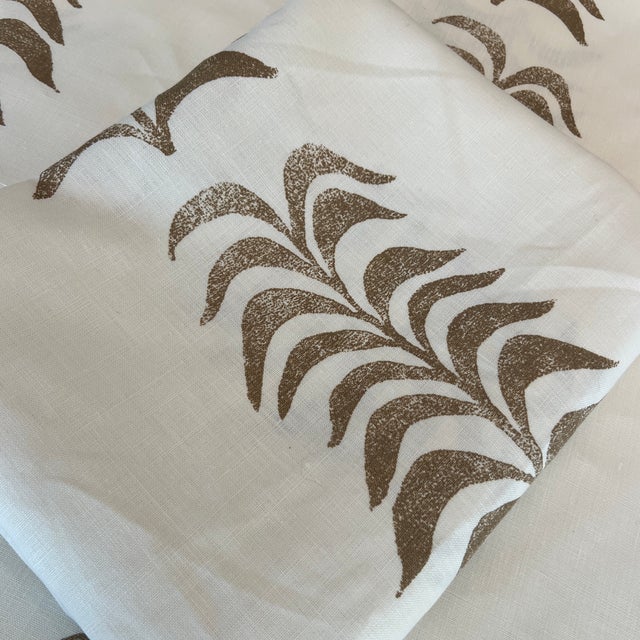 Textile Heather Chadduck Grande Frond in Caramel Linen Fabric- 2 Yards For Sale - Image 7 of 7