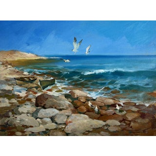 Oil Painting Sounds of Birds and Sea Waves Yuriy Suprunchuk For Sale