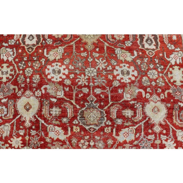 Mid 20th Century Vintage Persian Sultanabad-Mahal With All-Over Sub-Geometric Floral Design 7'1 X 11'6 For Sale - Image 9 of 13