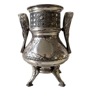 Early 20th Century Etched Silver Plated Face For Sale