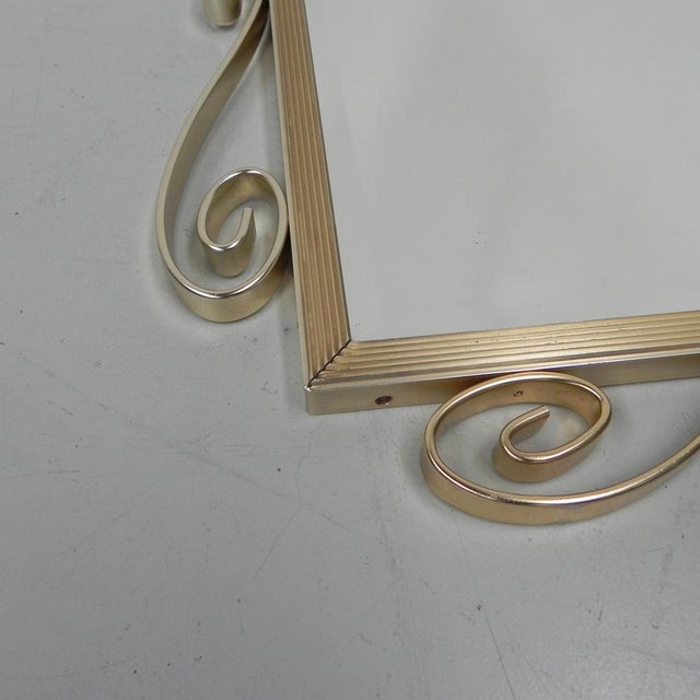 1950s Vintage Faceted Mirror in Aluminum Frame, 1950s For Sale - Image 5 of 17