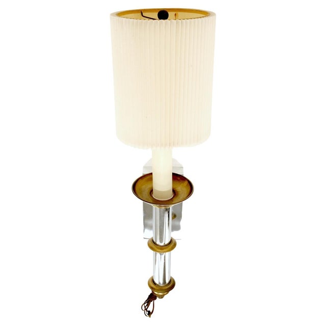 Fine Chrome Brass Mid Century Modern Sconce Light Fixture Lamp