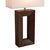 Wood Julie Standing Table Lamp - Dark Walnut Wood Finish, Weathered Brass, White Linen Shade For Sale - Image 7 of 12