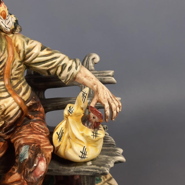 Vintage Ceramic Sculpture of Seated Merchant from Capodimonte, 1960s For Sale - Image 9 of 15