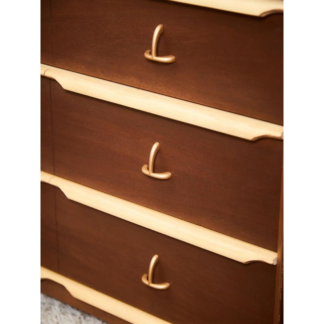Wood Mid 20th Century Two Tone Dresser For Sale - Image 7 of 9