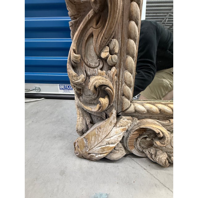 Wood Neapolitan Baroque Carved Wood Mirror With Putti and Shell Crest C. 1680-1720 For Sale - Image 7 of 16