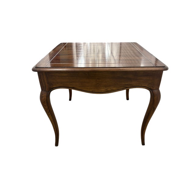 Late 20th Century Late 20th Century Henredon Four Centuries Collection Distressed Red Oak Square Side Table With Drawer For Sale - Image 5 of 11