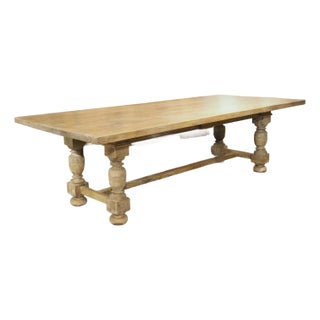 19th Century 2-Plank Walnut Baluster Dining Table From Italy For Sale
